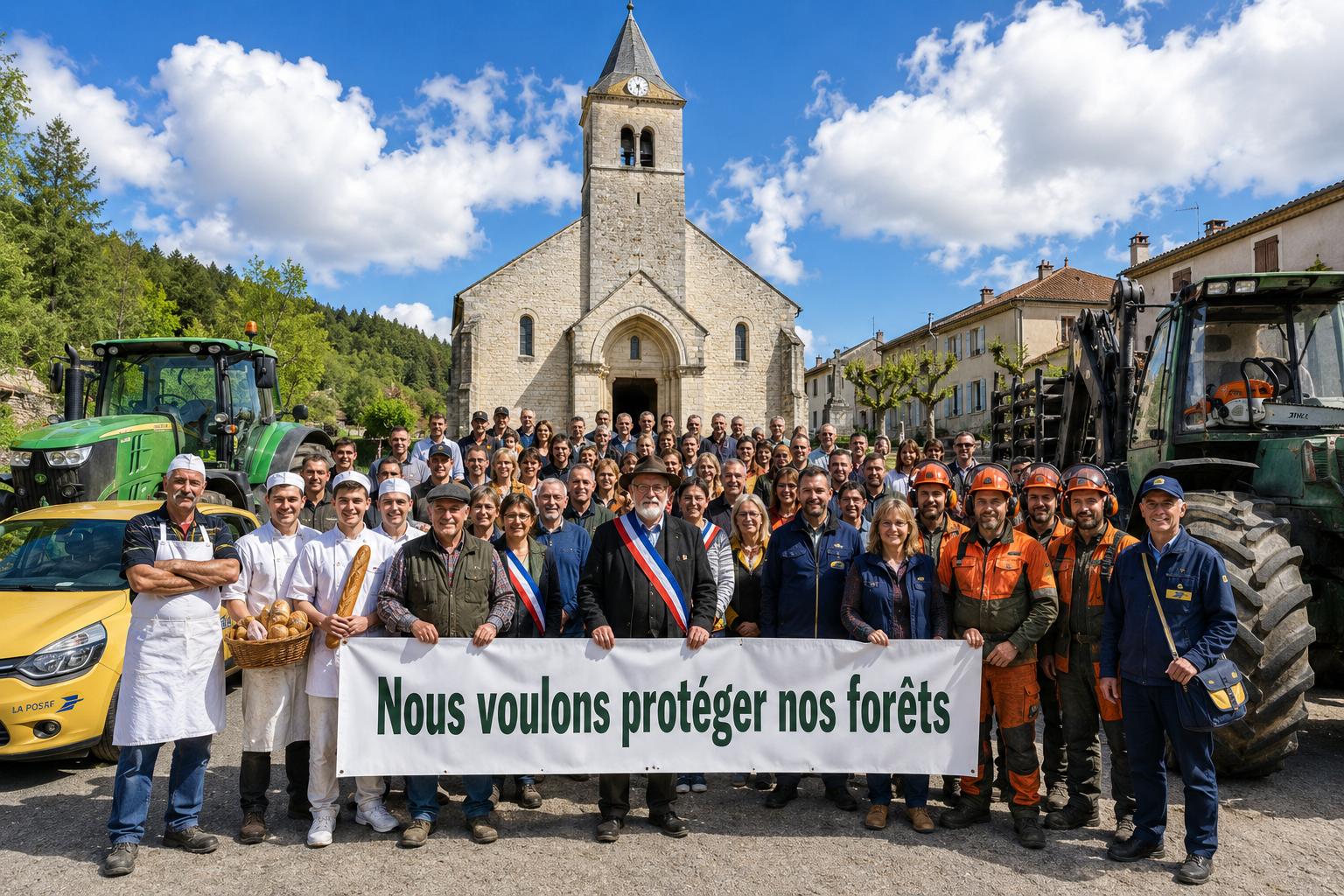 Force citoyenne rassemblée dans un village